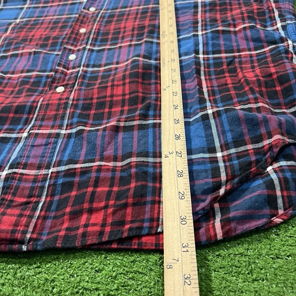 Vintage‎ Polo Ralph Lauren Flannel Shirt XL USA red White Blue Plaid 90s 